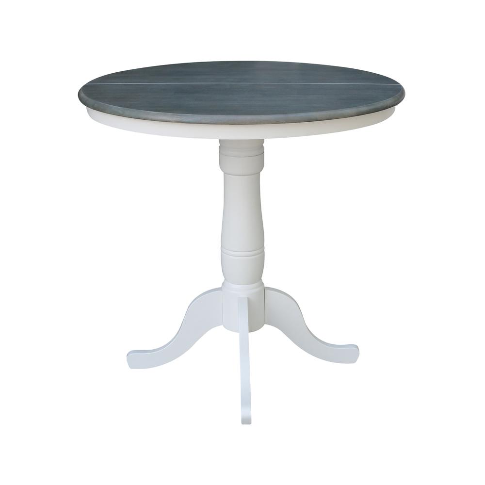 36" Round Top Pedestal Table With 12" Leaf - Counter Height -. Picture 3