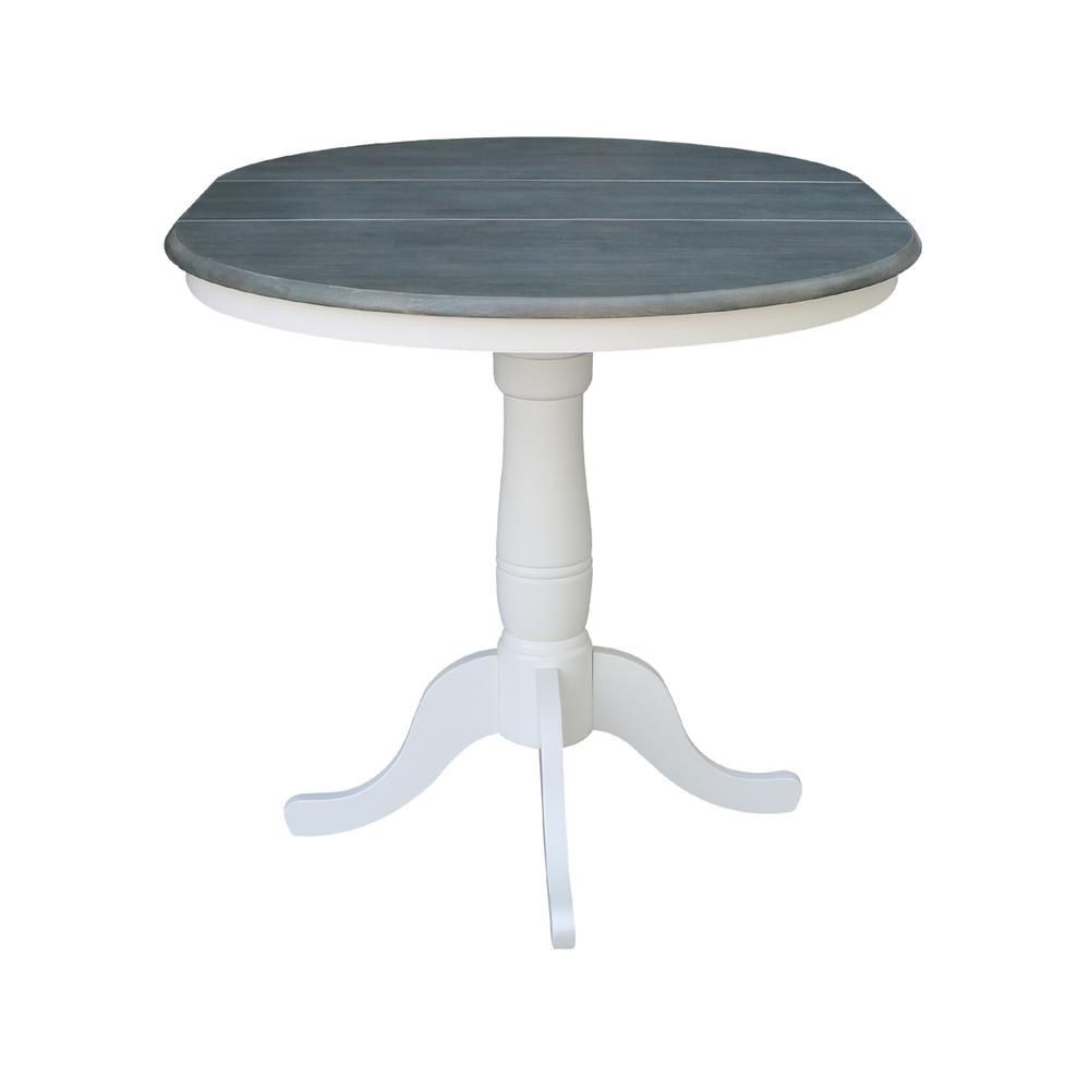36" Round Top Pedestal Table With 12" Leaf - Counter Height -. Picture 6