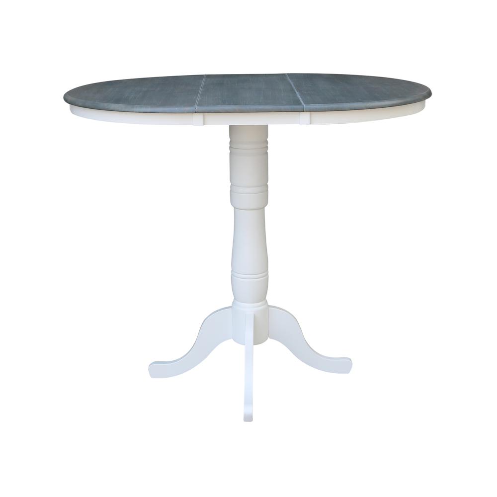 36" Round Top Pedestal Table With 12" Leaf - Bar Height -. Picture 5