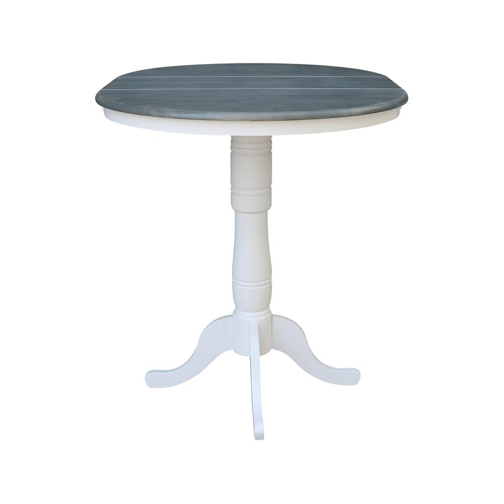 36" Round Top Pedestal Table With 12" Leaf - Bar Height -. Picture 6