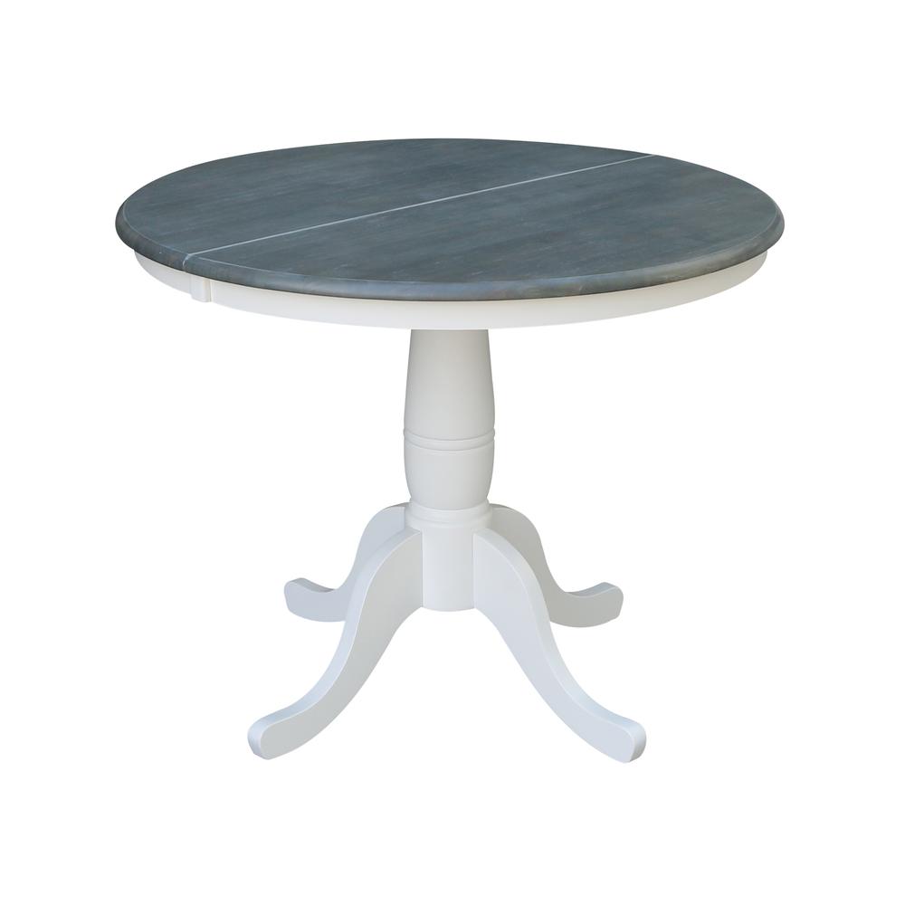 36" Round Extension Dining Table With 2 Emily Chairs - Set of 3. Picture 2