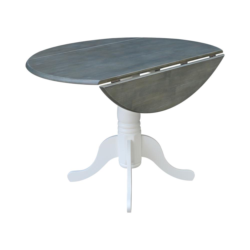 42 in. Dual Drop Leaf Dining Table with 2 Splat Back Chairs - 3 Piece Dining Set. Picture 8