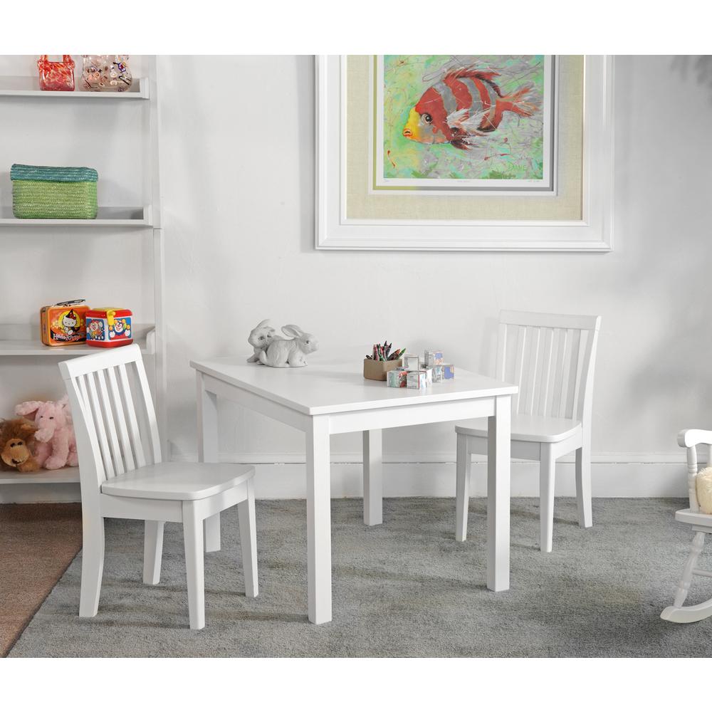 Table With 2 Mission Juvenile Chairs, White. Picture 2
