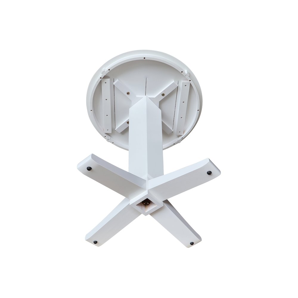 30 in Round Top Counter Height Pedestal Dining Table in White. Picture 4