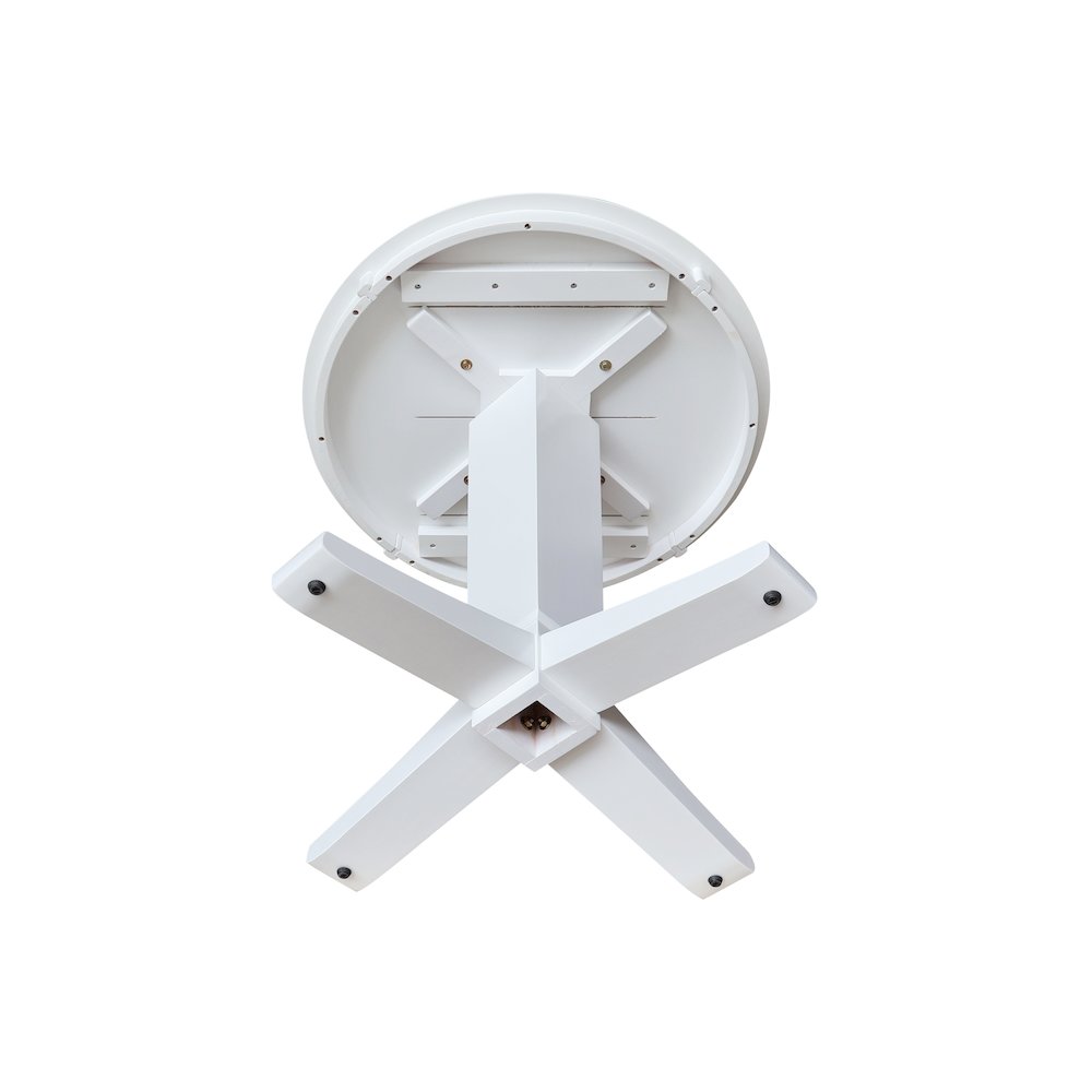 30 in Round Top Pedestal Dining Table in White. Picture 4