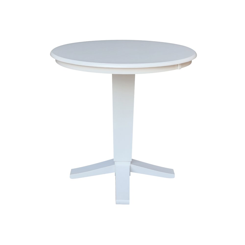 36 in Round Top Counter Height Pedestal Dining Table in White. Picture 3