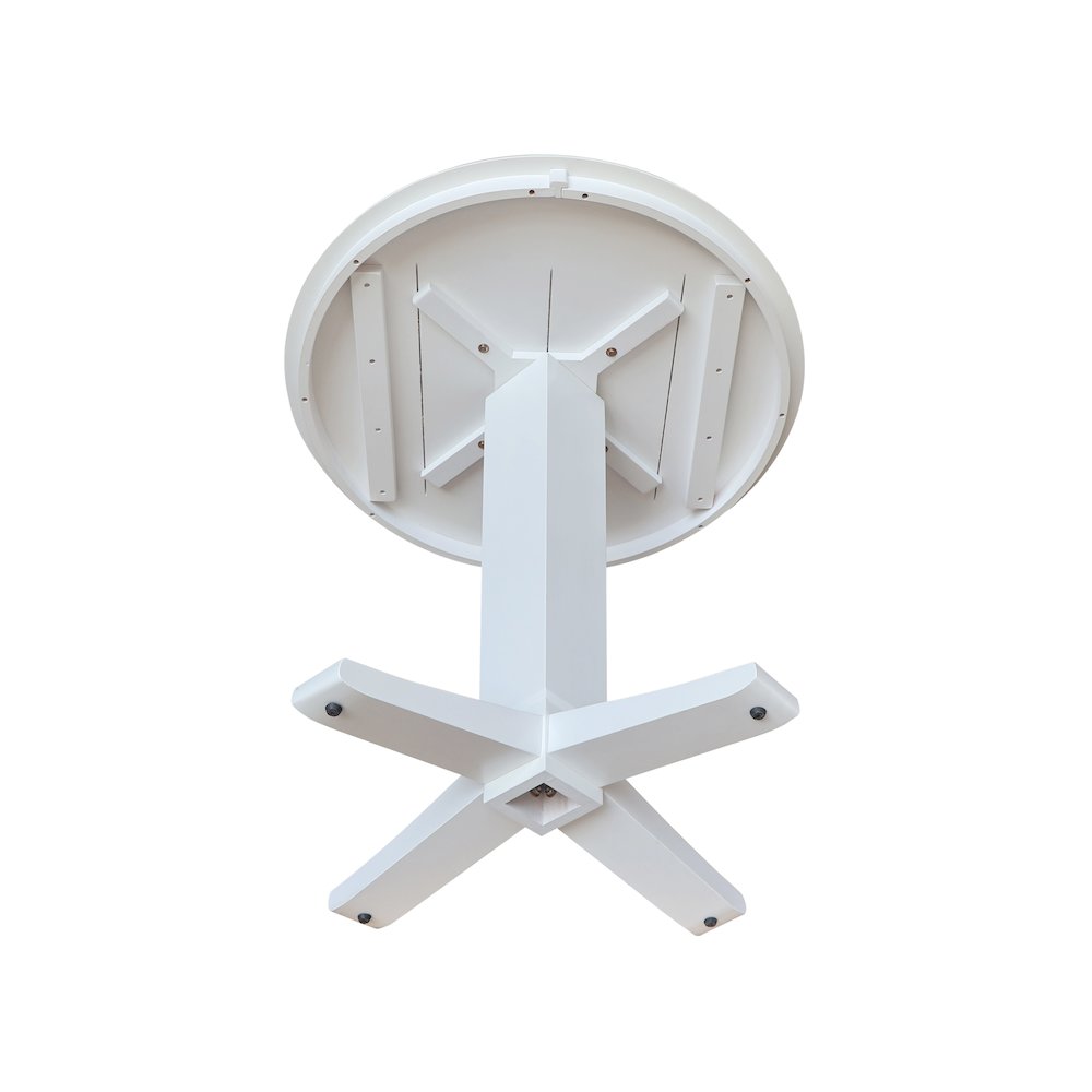 36 in Round Top Counter Height Pedestal Dining Table in White. Picture 4