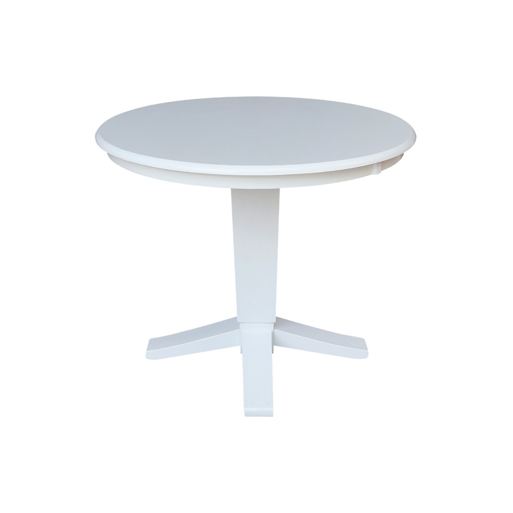 36 in Round Top Pedestal Dining Table in White. Picture 3