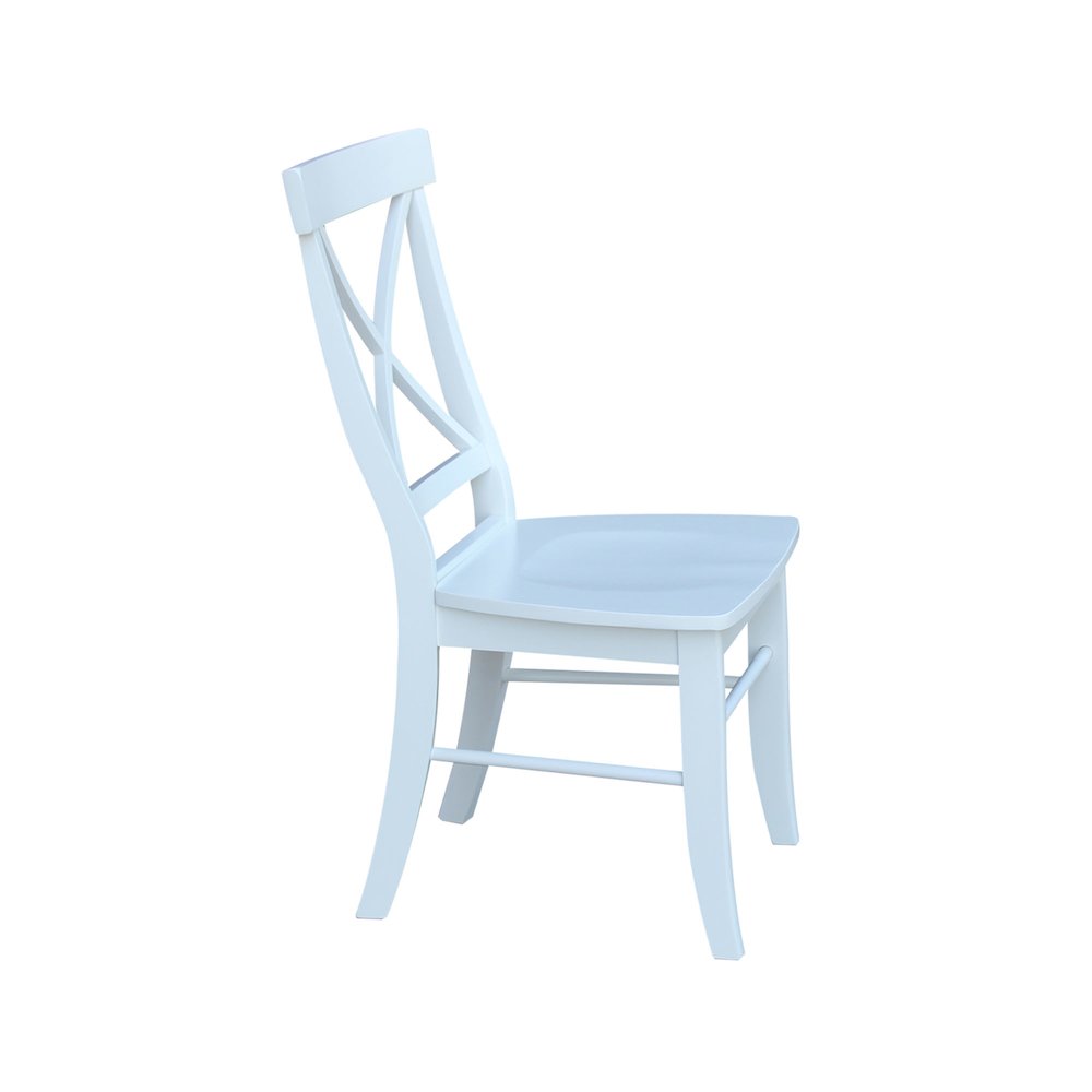 Set of 5 pcs - 42" Round Dual Drop Leaf Table with 4 RTA chairs. Picture 2