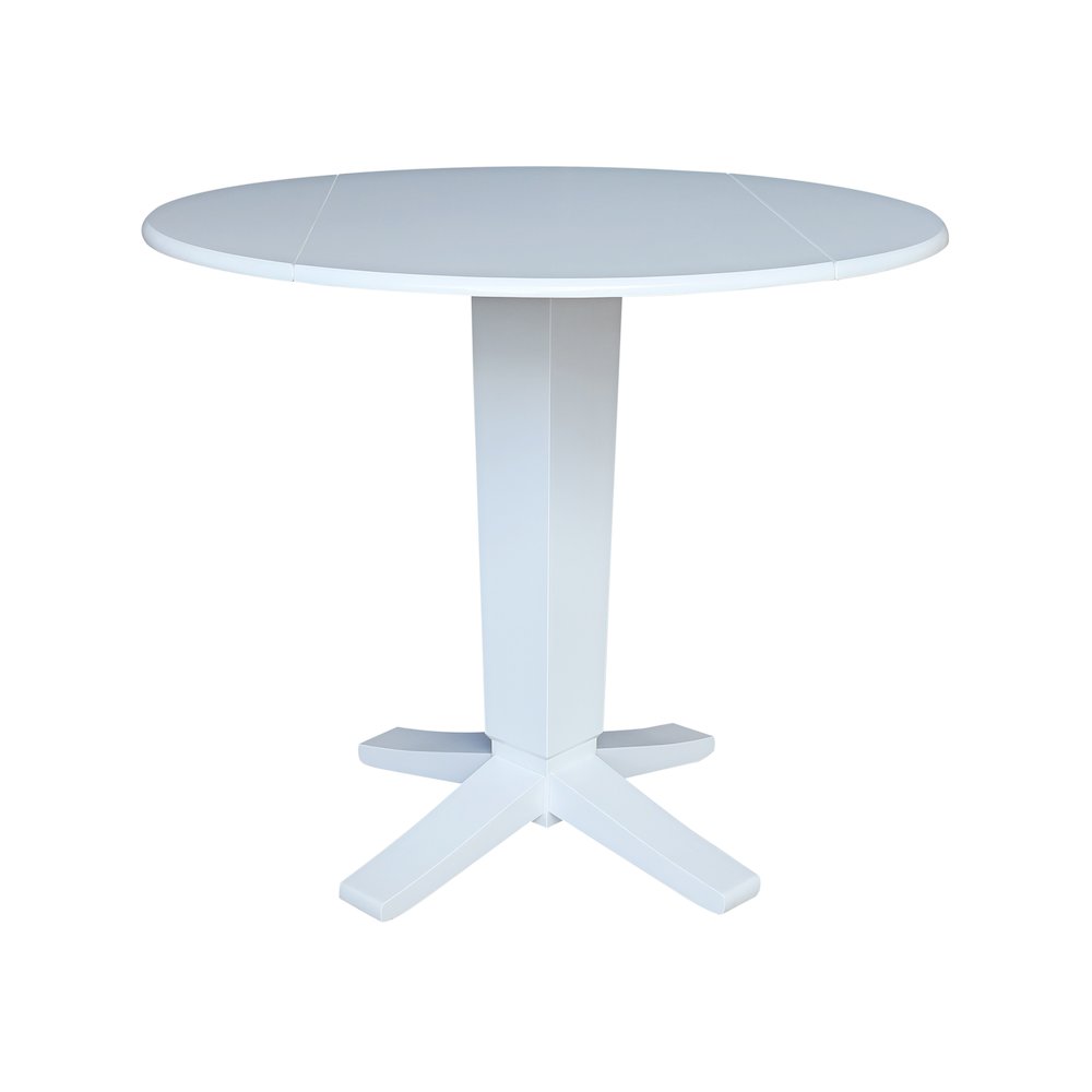 42 in Counter Height Dining Table with 2 Stools in White - 3 Piece Set. Picture 4