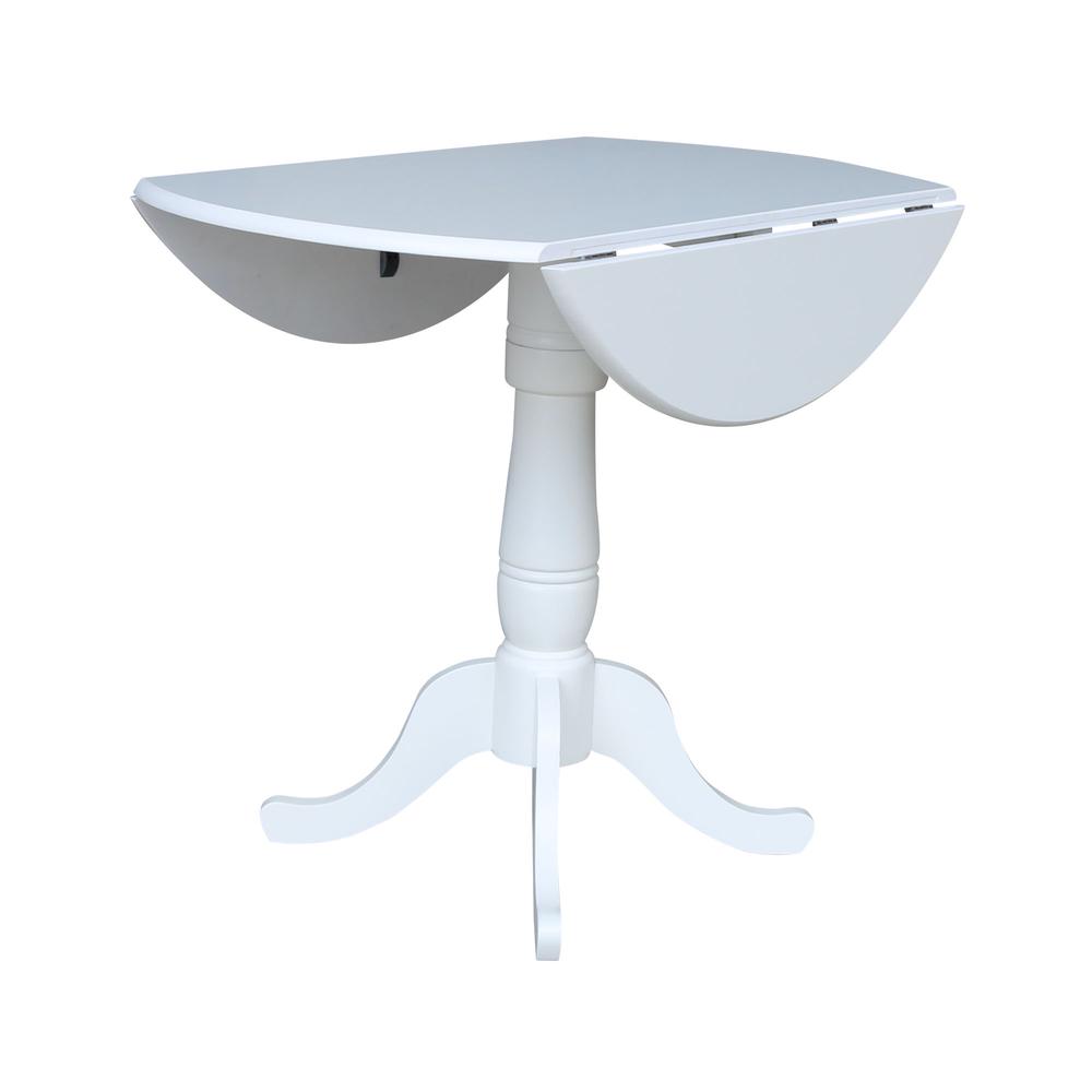42 In Round dual drop Leaf Pedestal Table - 29.5 "H, White. Picture 66