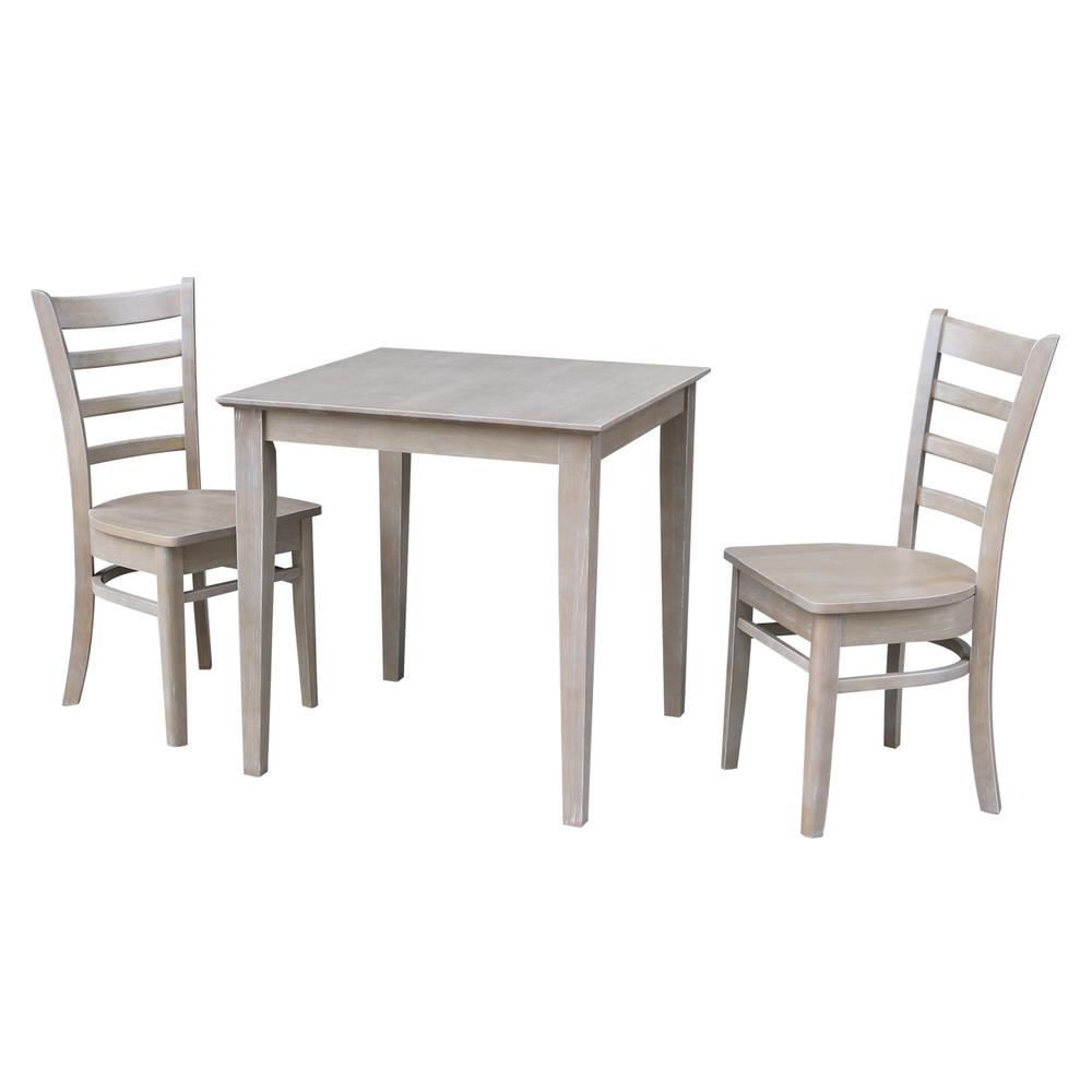 30X30 Dining Table With 2 Emily Chairs. Picture 1