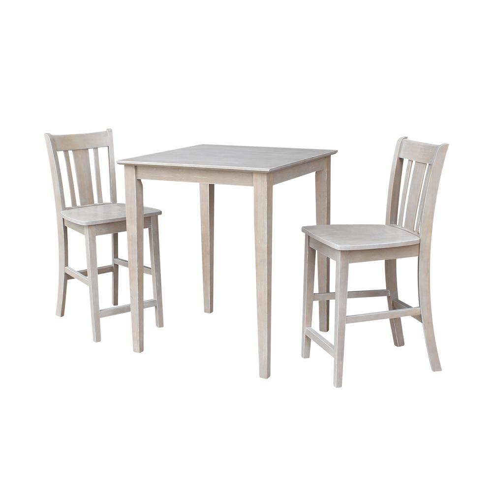 30X30 Counter Height Table With 2 San Remo Stools. Picture 1