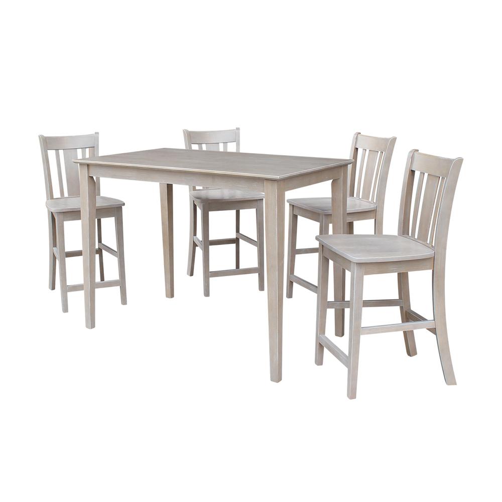 30X48 Counter Height Dining Table With 4 San Remo Counter Height Stools. Picture 1