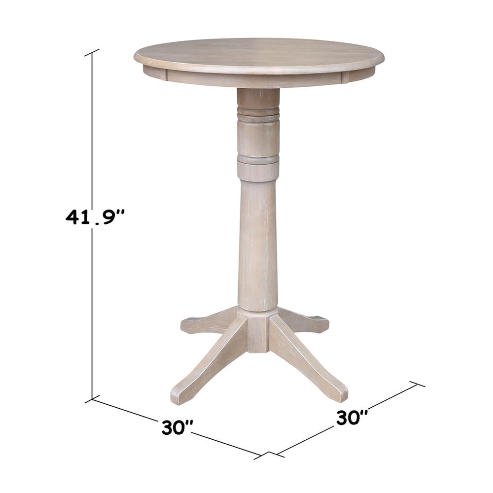 30" Round Pedestal Bar Height Table With 2 San Remo  Bar Height Stools. Picture 4