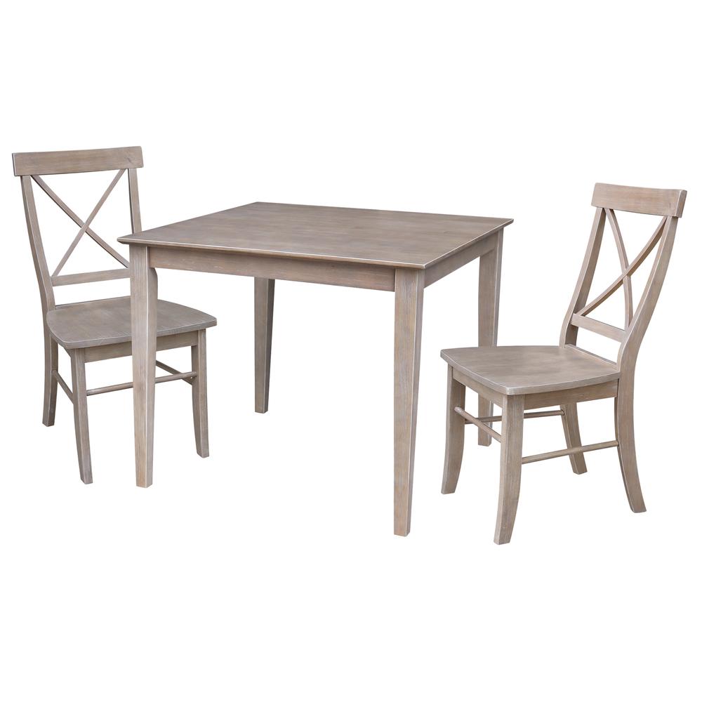 36X36 Dining Table With 2 X-Back Side Chairs. Picture 2