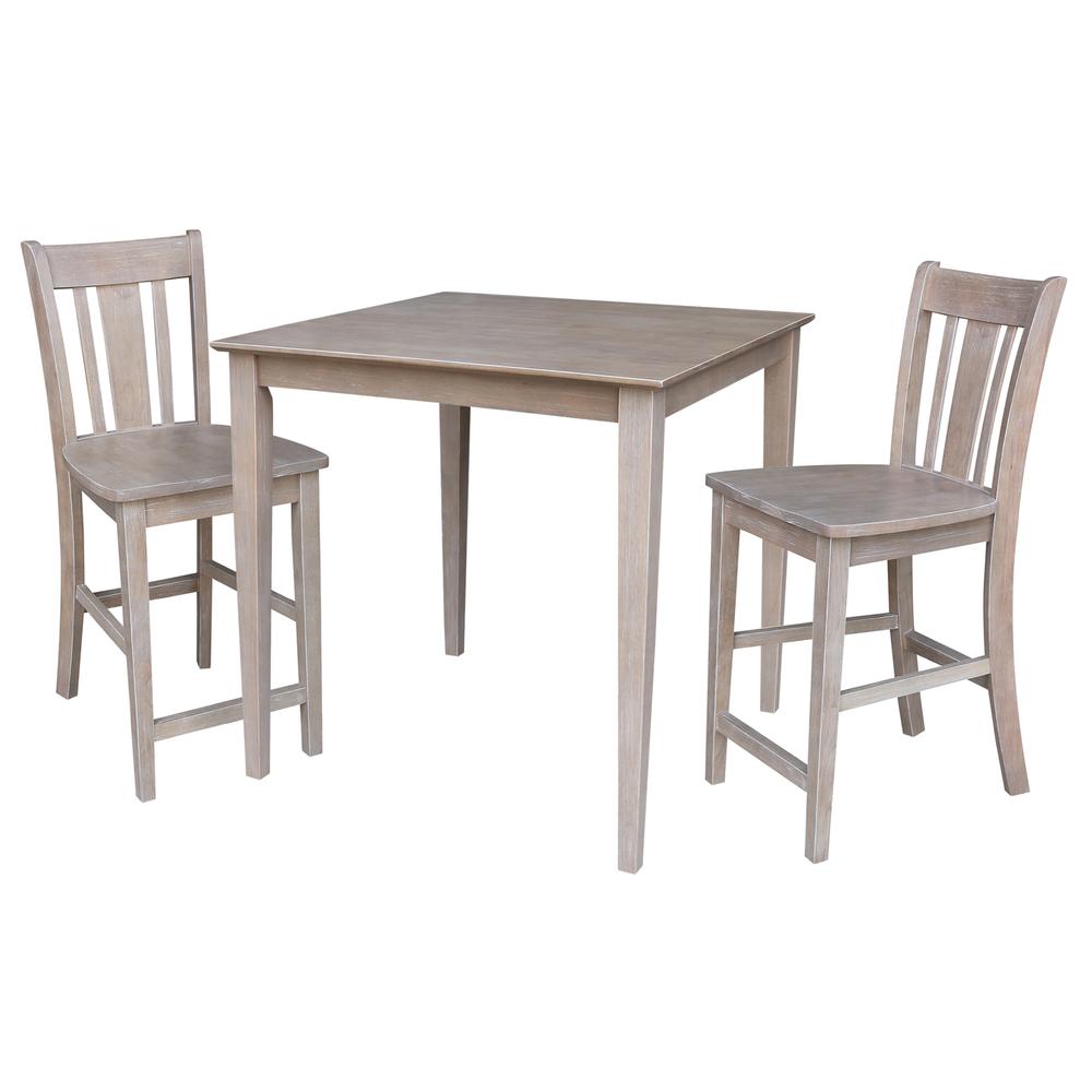 36X36 Counter Height Dining Table With 2 San Remo Counter Height Stools. Picture 1