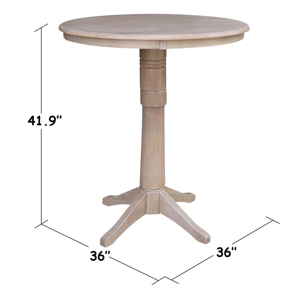 36" Round Pedestal Bar Height Table With 2 X-Back  Bar Height Stools. Picture 3