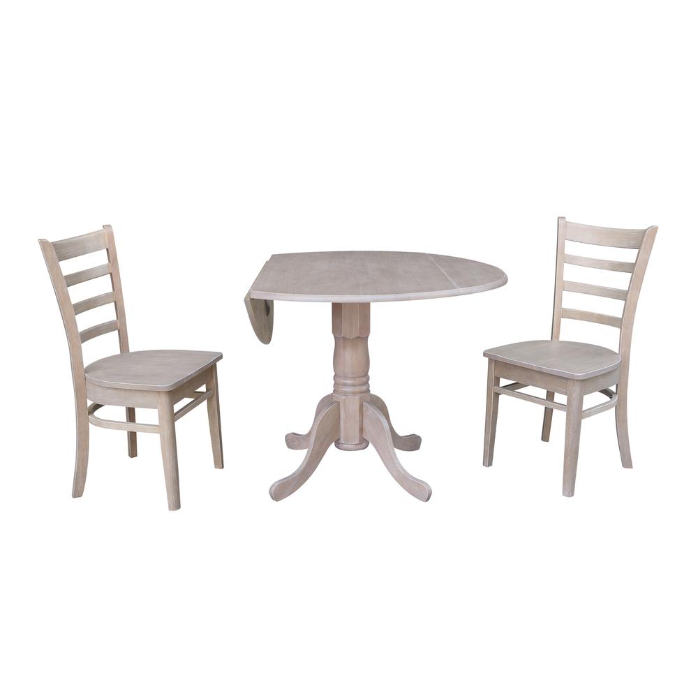 42" Dual Drop Leaf Table With 2 Emily Side Chairs. Picture 2