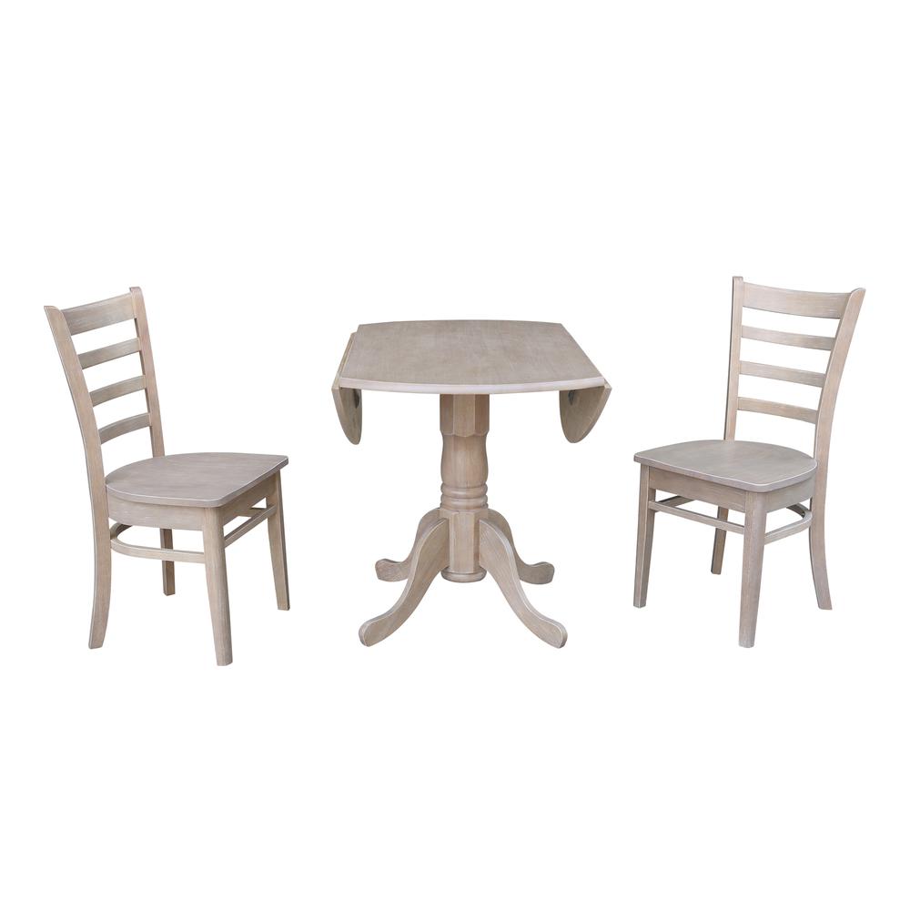 42" Dual Drop Leaf Table With 2 Emily Side Chairs. Picture 4