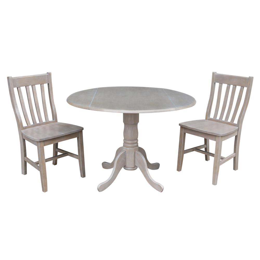 42" Dual Drop Leaf Table With 2 Schoolhouse Chairs. Picture 3