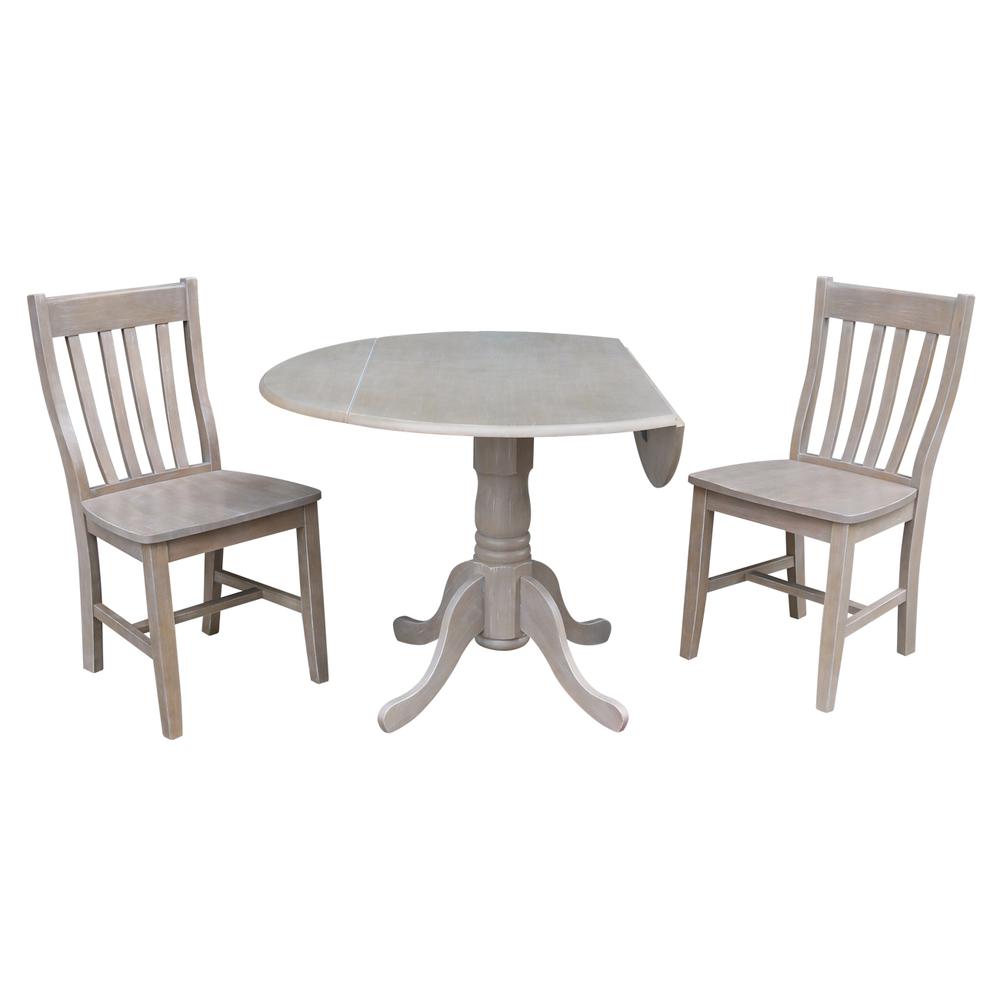 42" Dual Drop Leaf Table With 2 Schoolhouse Chairs. Picture 1