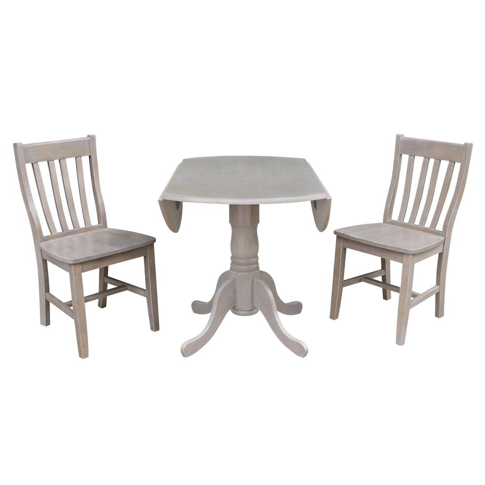 42" Dual Drop Leaf Table With 2 Schoolhouse Chairs. Picture 2