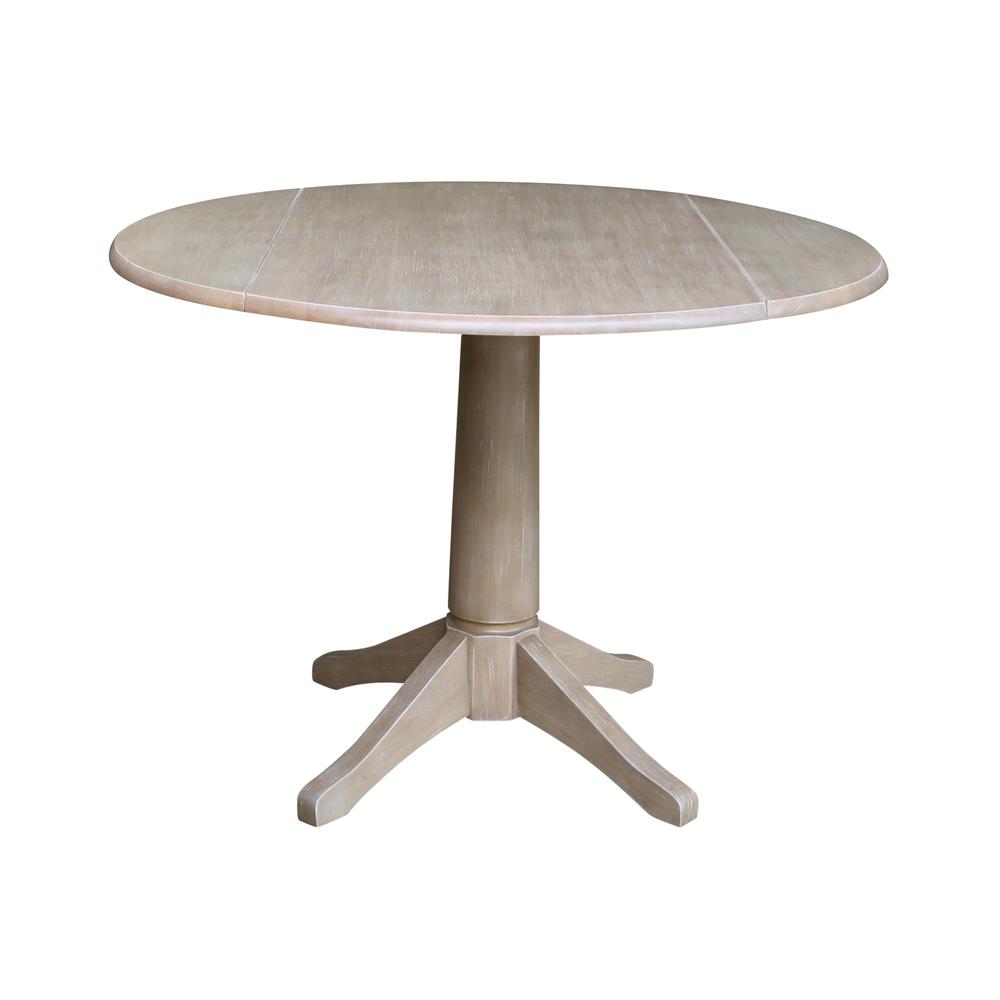 42" Round Dual Drop Leaf Pedestal Table - 30.3"H. Picture 29