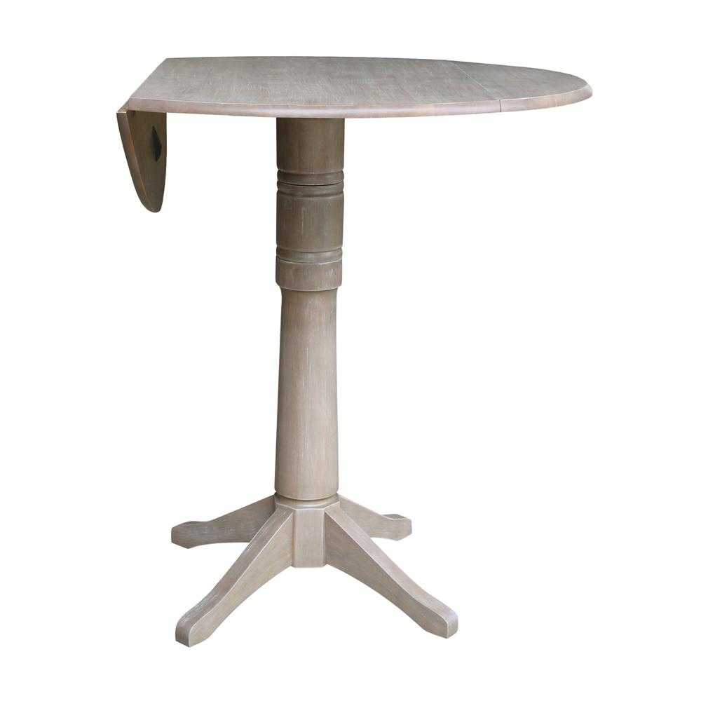 42" Round Dual Drop Leaf Pedestal Table - 30.3"H. Picture 16