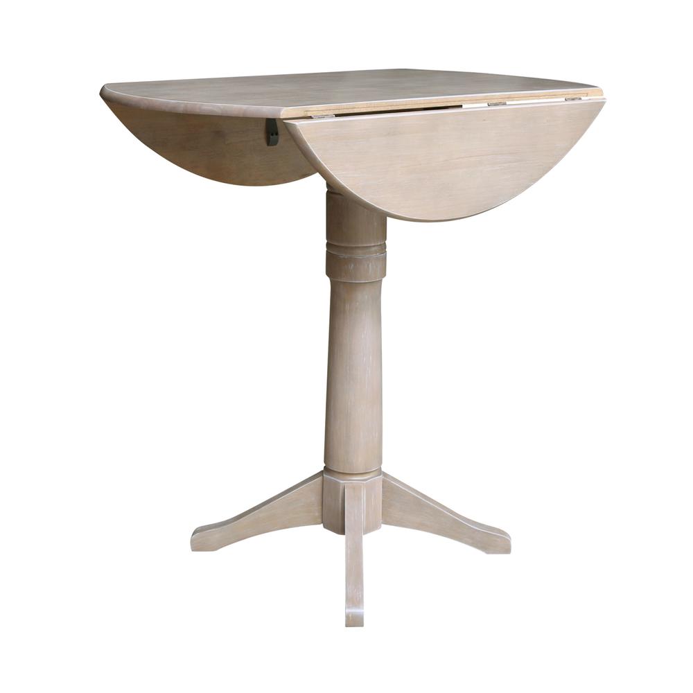 42" Round Dual Drop Leaf Pedestal Table - 30.3"H. Picture 18
