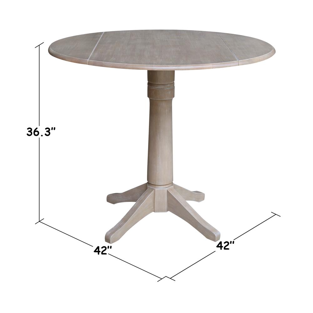 42" Round Dual Drop Leaf Pedestal Table - 30.3"H. Picture 8