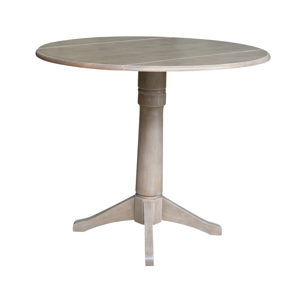 42" Round Dual Drop Leaf Pedestal Table - 30.3"H. Picture 12