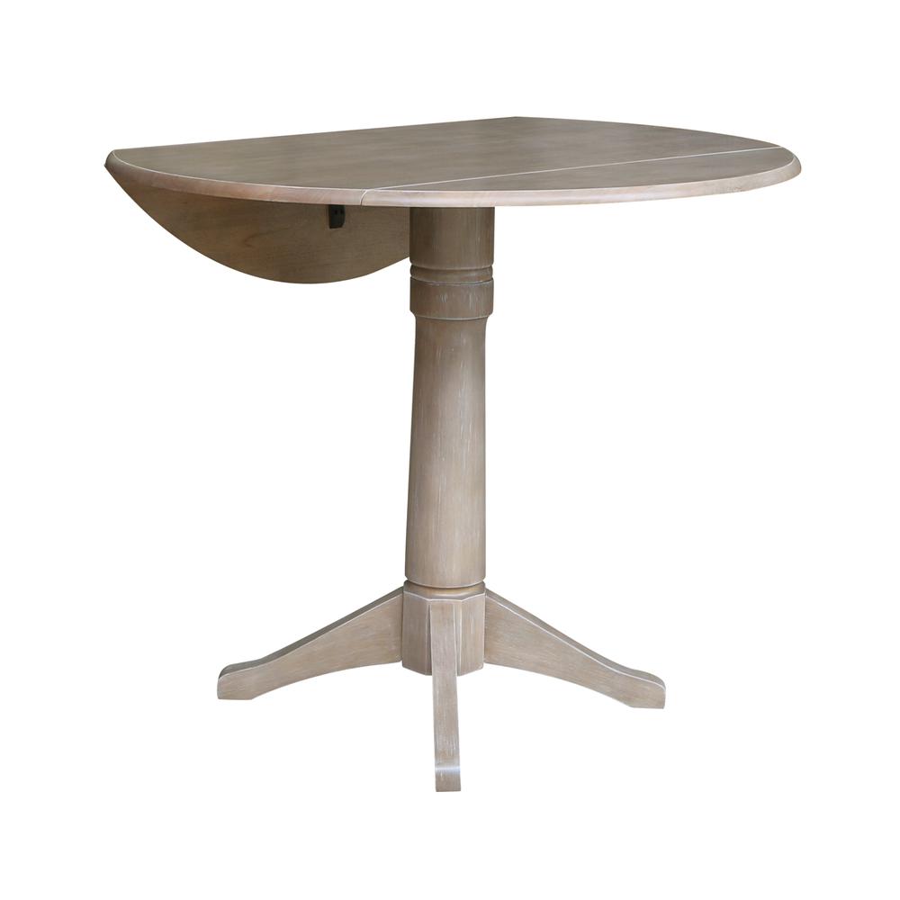 42" Round Dual Drop Leaf Pedestal Table - 30.3"H. Picture 10