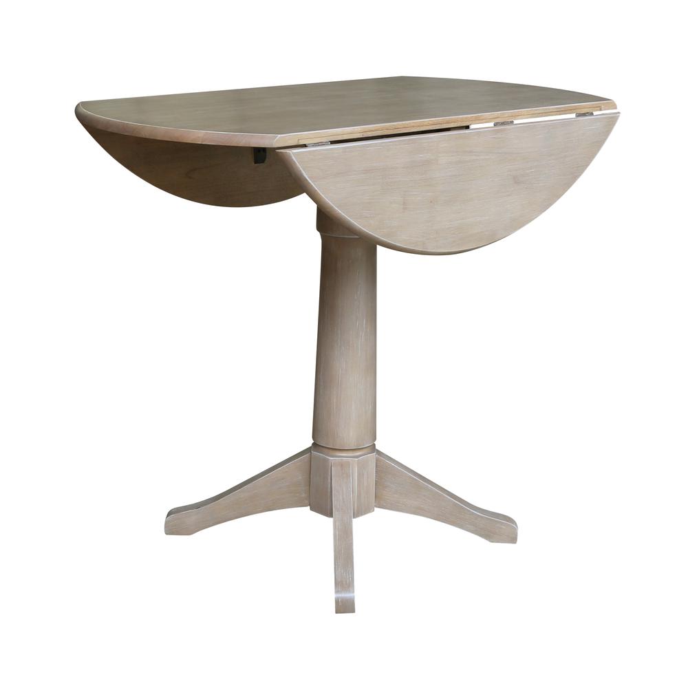 42" Round Dual Drop Leaf Pedestal Table - 30.3"H. Picture 11