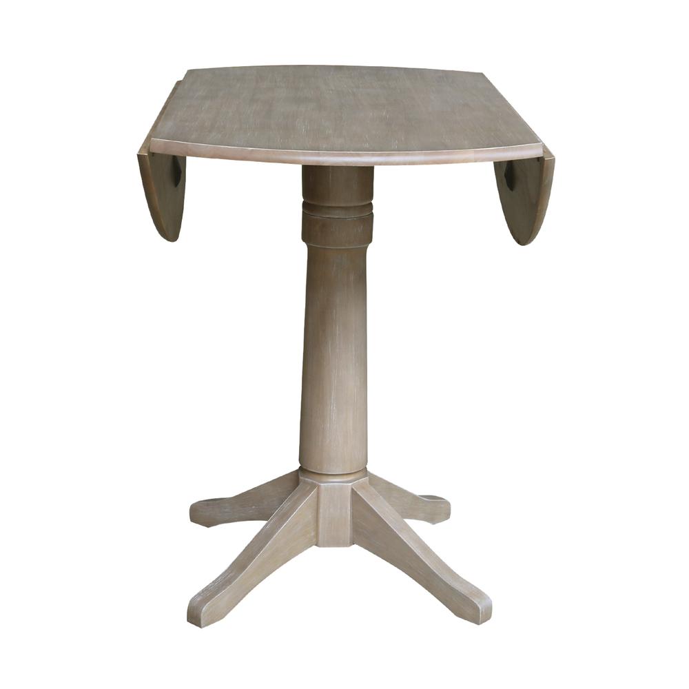 42" Round Dual Drop Leaf Pedestal Table - 30.3"H. Picture 13
