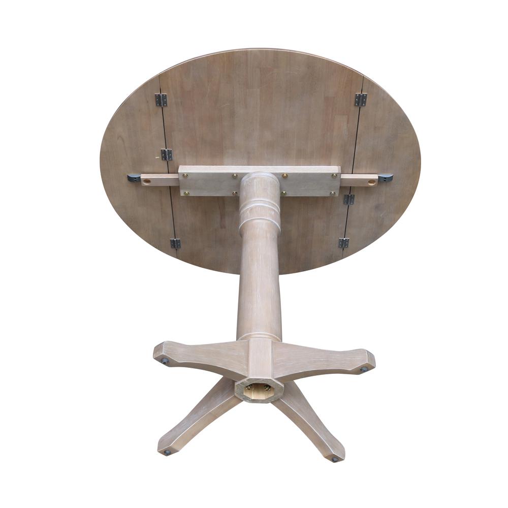 42" Round Dual Drop Leaf Pedestal Table - 30.3"H. Picture 14