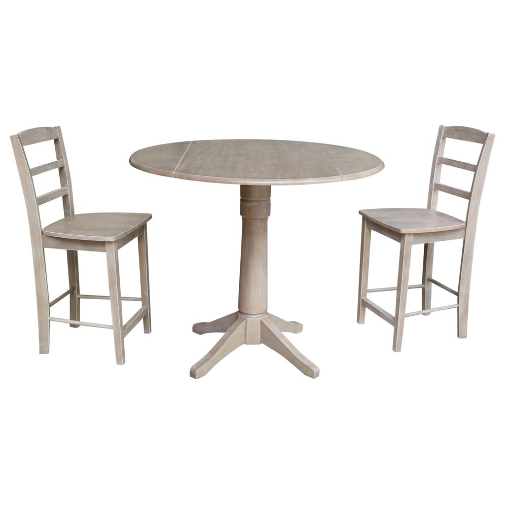 42" Round Dual Drop Leaf Pedestal Table - 30.3"H. Picture 28