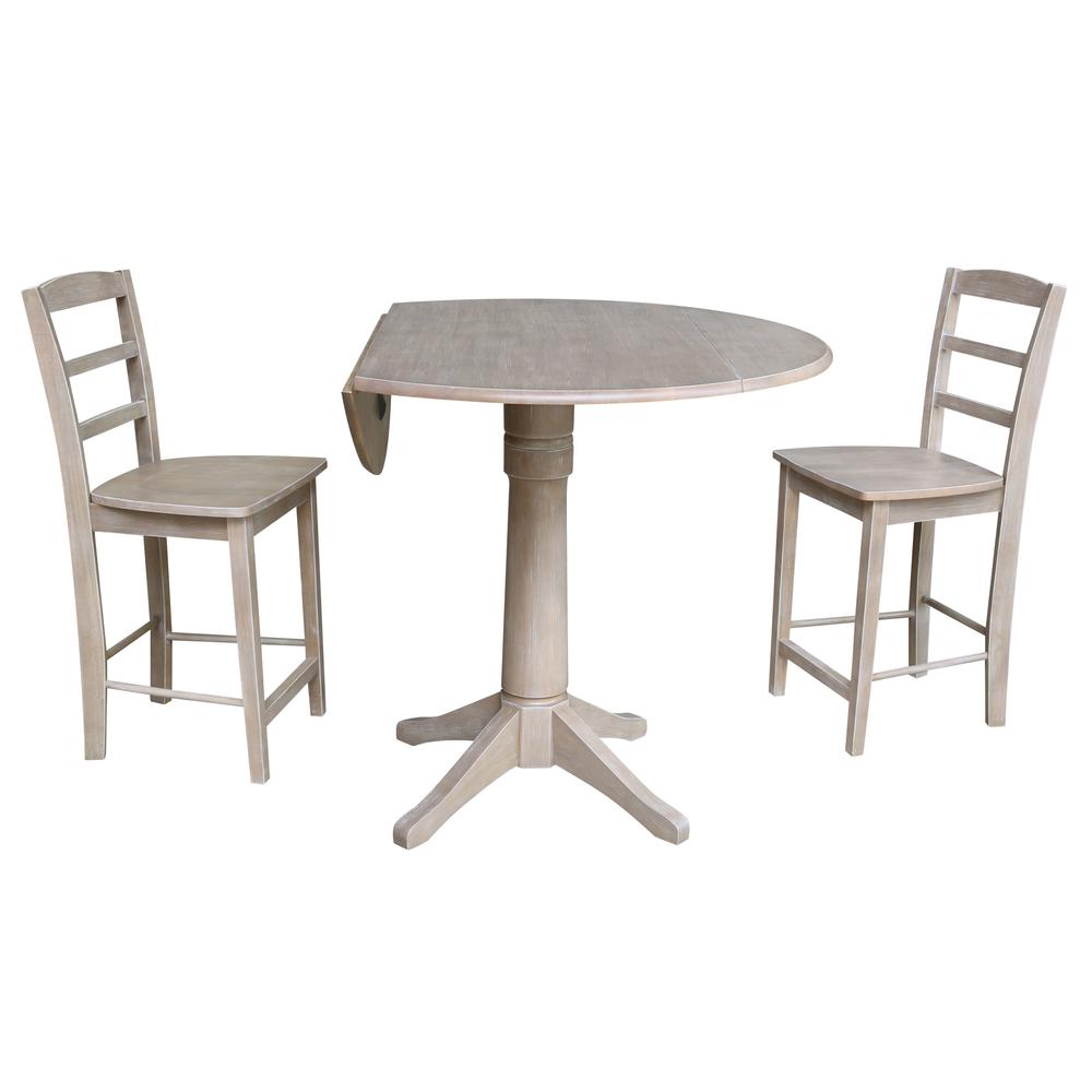 42" Round Dual Drop Leaf Pedestal Table - 30.3"H. Picture 26