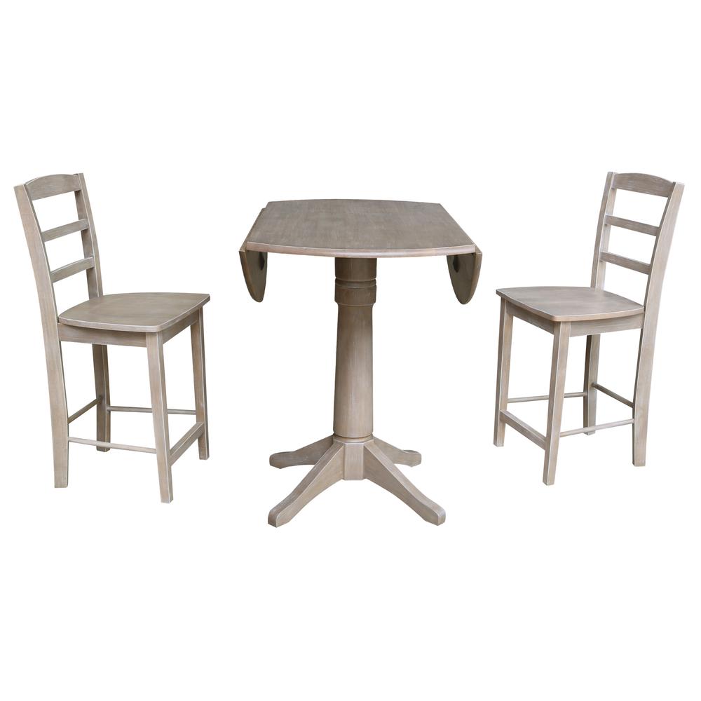 42" Round Dual Drop Leaf Pedestal Table - 30.3"H. Picture 27