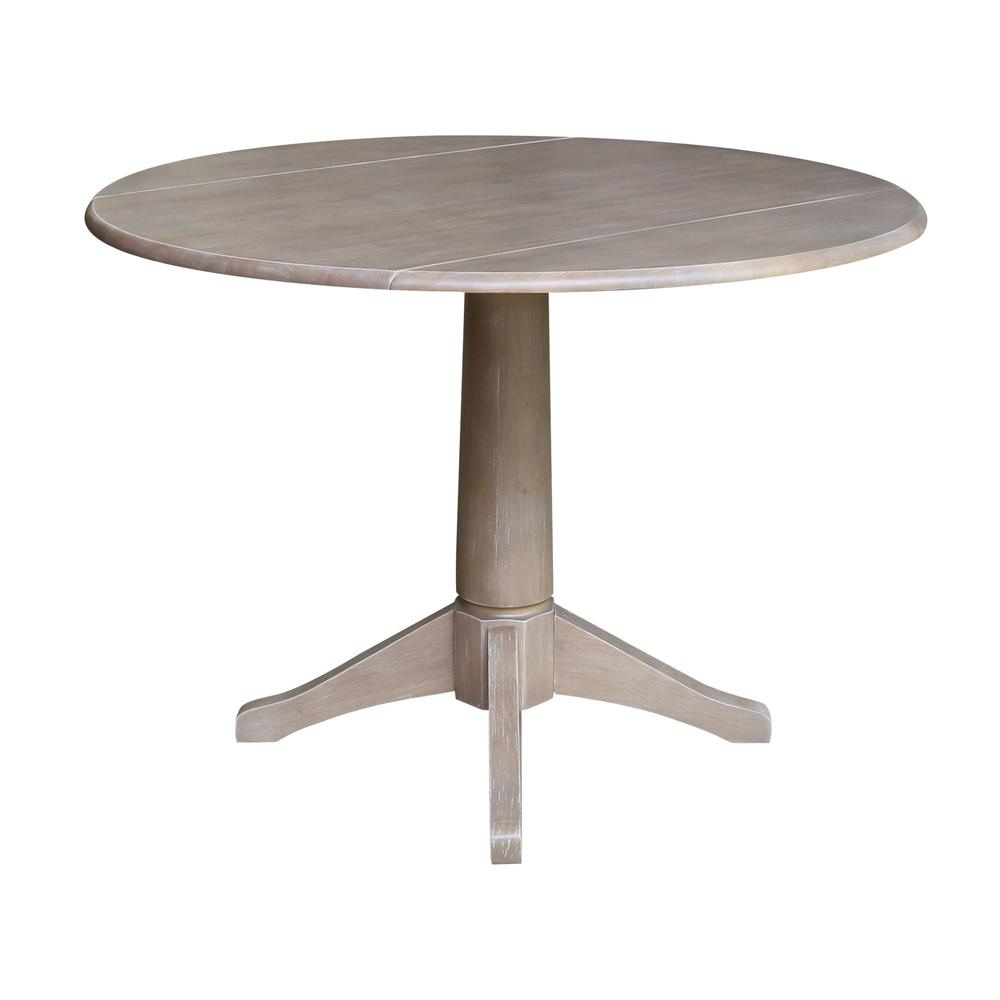 42" Round Dual Drop Leaf Pedestal Table - 30.3"H. Picture 5
