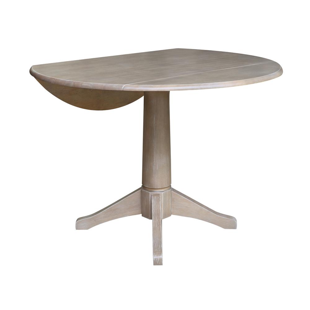 42" Round Dual Drop Leaf Pedestal Table - 30.3"H. Picture 3