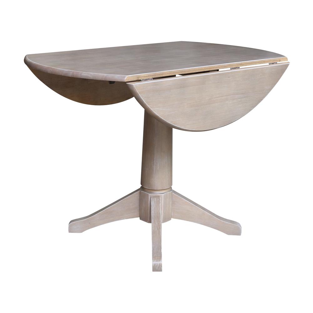 42" Round Dual Drop Leaf Pedestal Table - 30.3"H. Picture 4