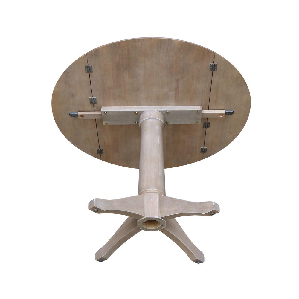 42" Round Dual Drop Leaf Pedestal Table - 30.3"H. Picture 7