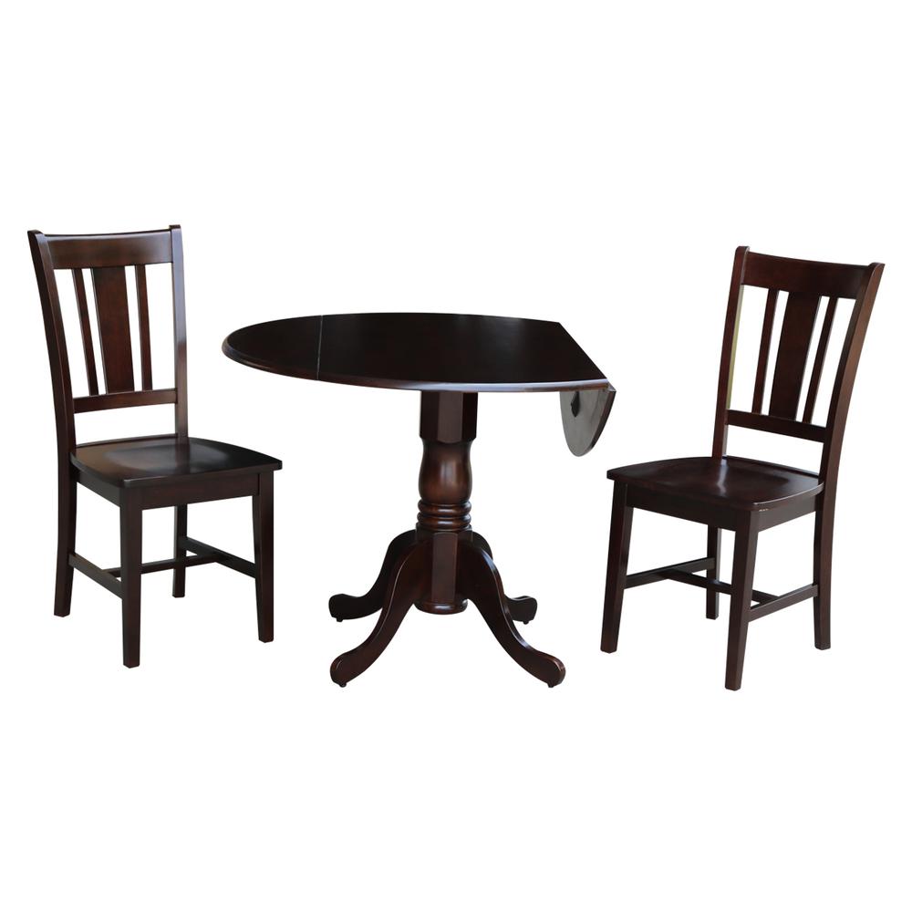 42" Dual Drop Leaf Table With 2 San Remo Chairs. Picture 1