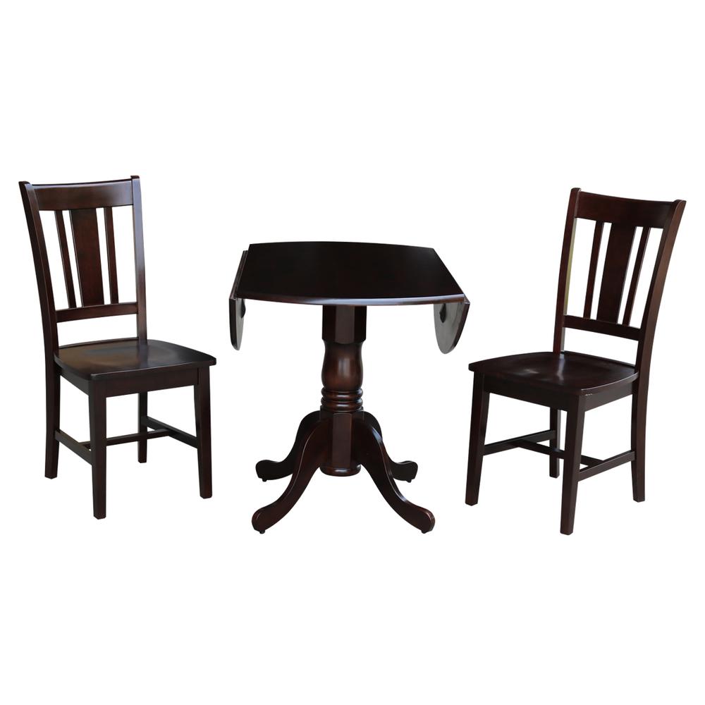 42" Dual Drop Leaf Table With 2 San Remo Chairs. Picture 2