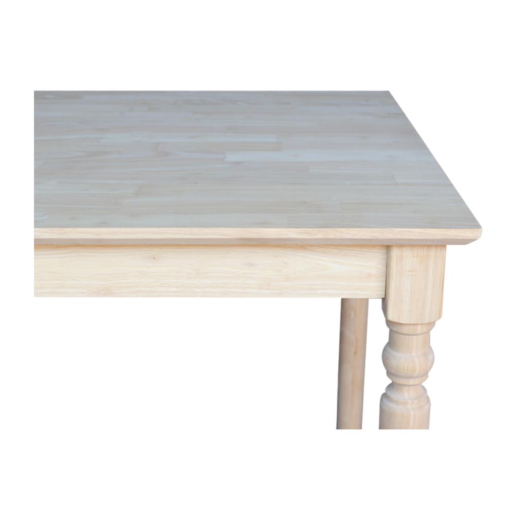 Solid Wood Top Table - Turned Legs. Picture 3