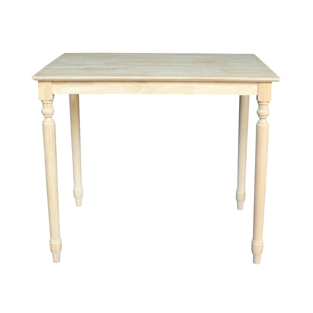 Solid Wood Top Table - Turned Legs. Picture 1
