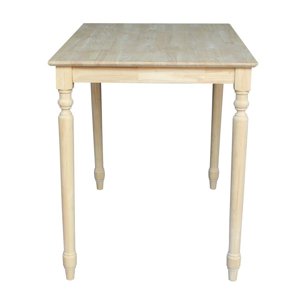 Solid Wood Top Table - Turned Legs. Picture 2