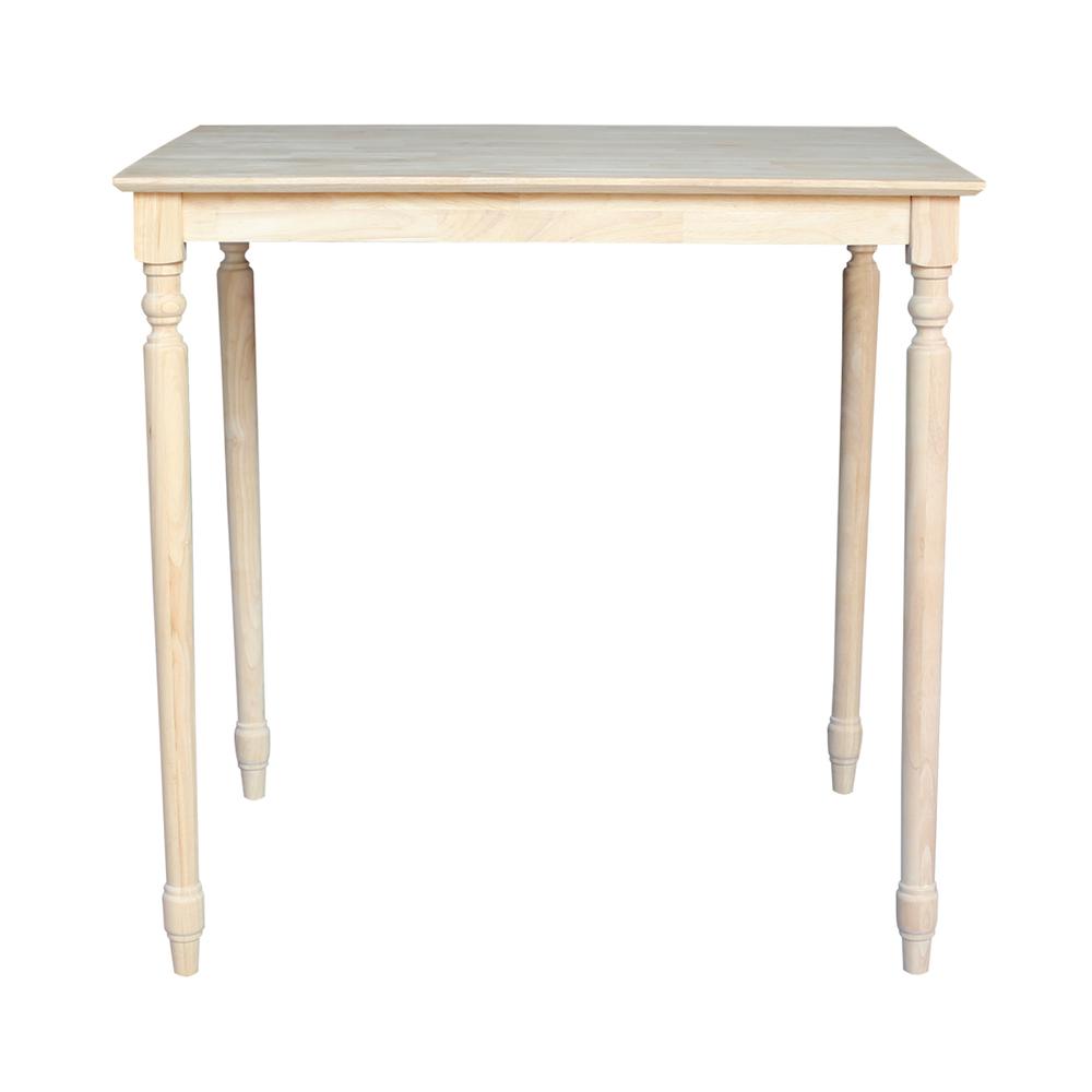 Solid Wood Top Table - Turned Legs. Picture 1
