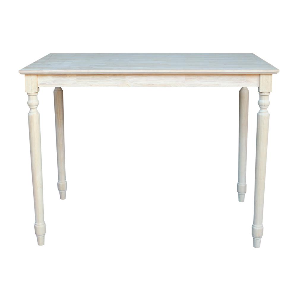 Solid Wood Top Table - Turned Legs. Picture 1